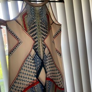 VENUS Blue and Cream Patterned Dress